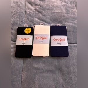 NWT - Cat & Jack sweater tights / girls size 4-6x (white, navy and black)